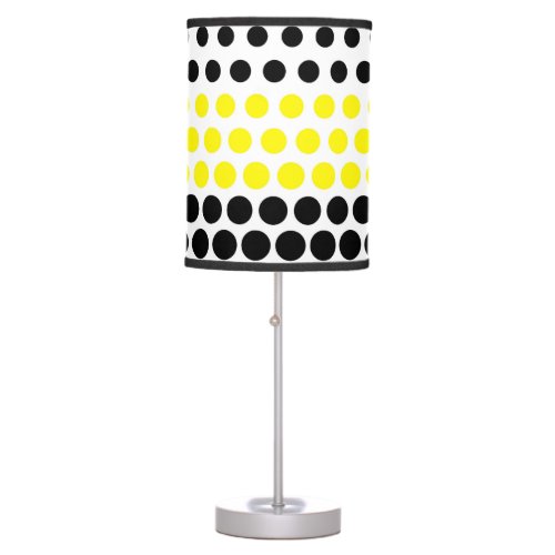 Cadmium Yellow and Black Polka Dot Table Lamp