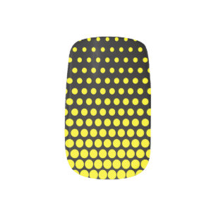Cadmium Yellow Polka Dot Modern Black Minx Nail Art
