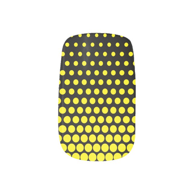Cadmium Yellow Polka Dot Modern Black Minx Nail Art (Left Thumb)