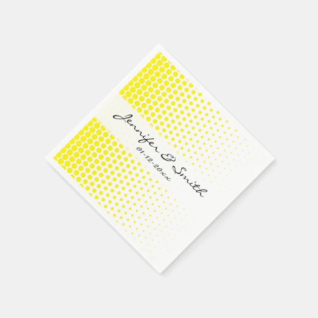 Cadmium Yellow Polka Dot Modern White Napkins (Corner)