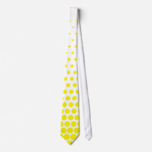 Cadmium Yellow Polka Dot Modern White Neck Tie