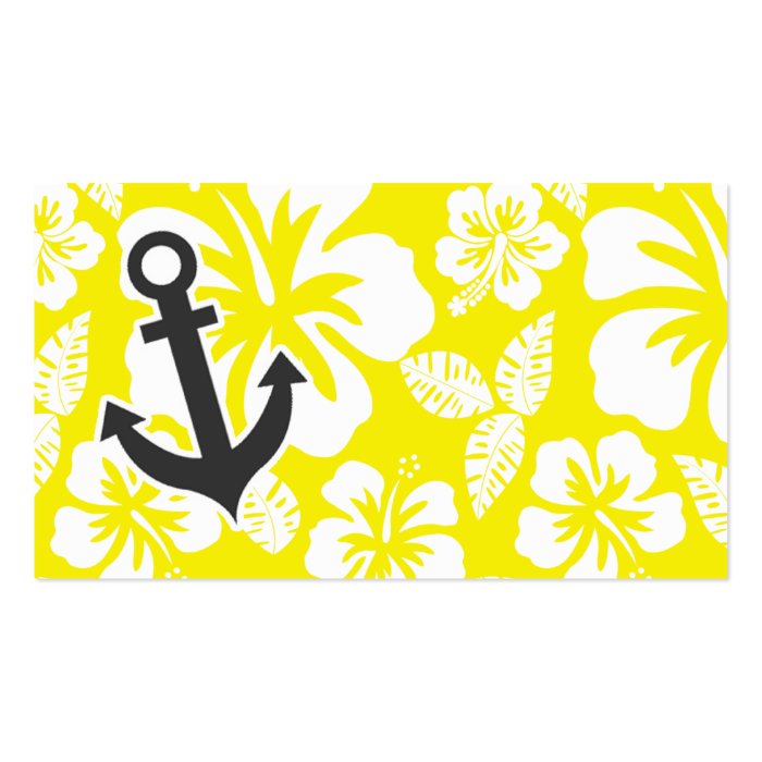 Cadmium Yellow Tropical Hibiscus; Anchor Business Card Template