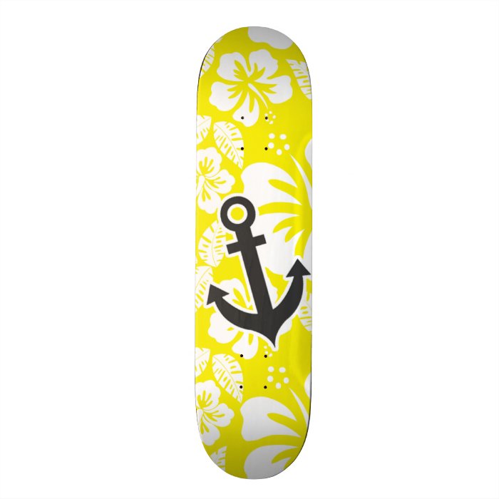 Cadmium Yellow Tropical Hibiscus; Anchor Skate Decks