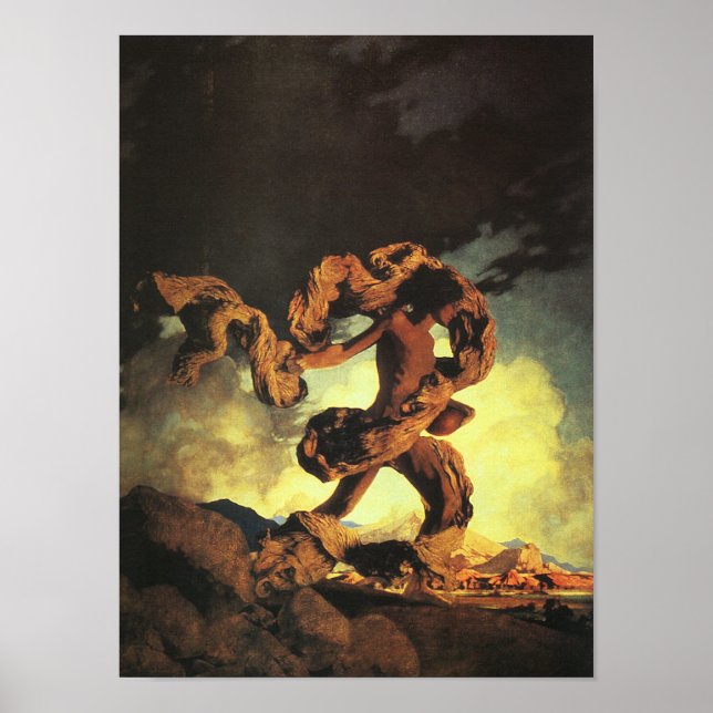 Cadmus Sowing the Dragon's Teeth, Maxfield Parrish Poster (Front)