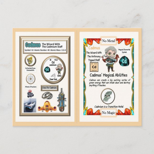 Cadmus Wizard - Cadmium Element Postcard (Front)