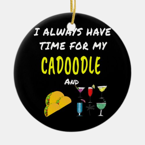 CADOODLE I Love My CADOODLE Dog Quote Owner Mom Ceramic Ornament
