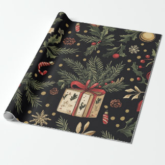 Cadopter Christmas black Wrapping Paper