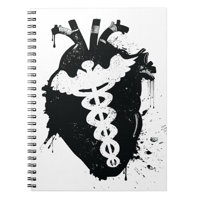 caduceus anatomical heart notebook (Front)