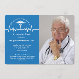 Caduceus and Life Line Photo Invitation