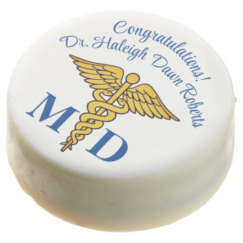 Caduceus Blue  White Medical School Graduation Chocolate Covered Oreo