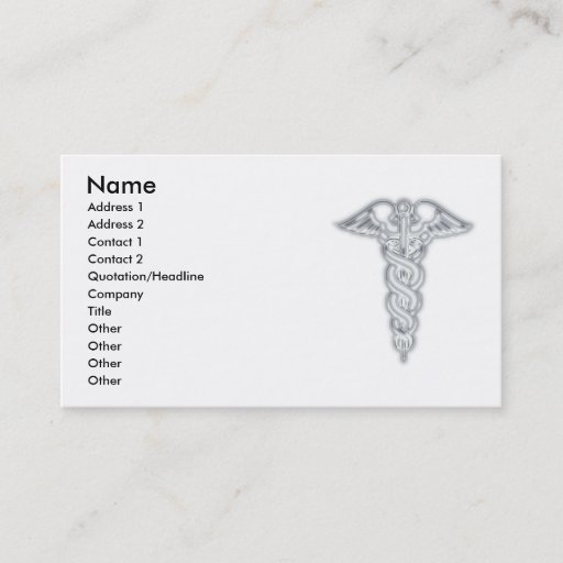 Customizable Caduceus Business Card Template