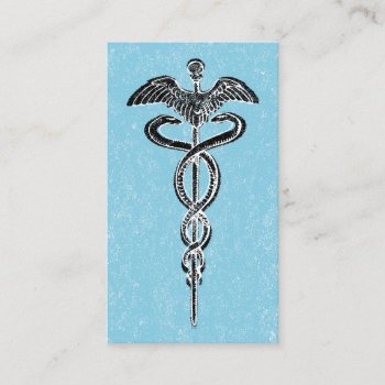 Caduceus Business Cards - Nurse Blue Medical by NeatBusinessCards at Zazzle