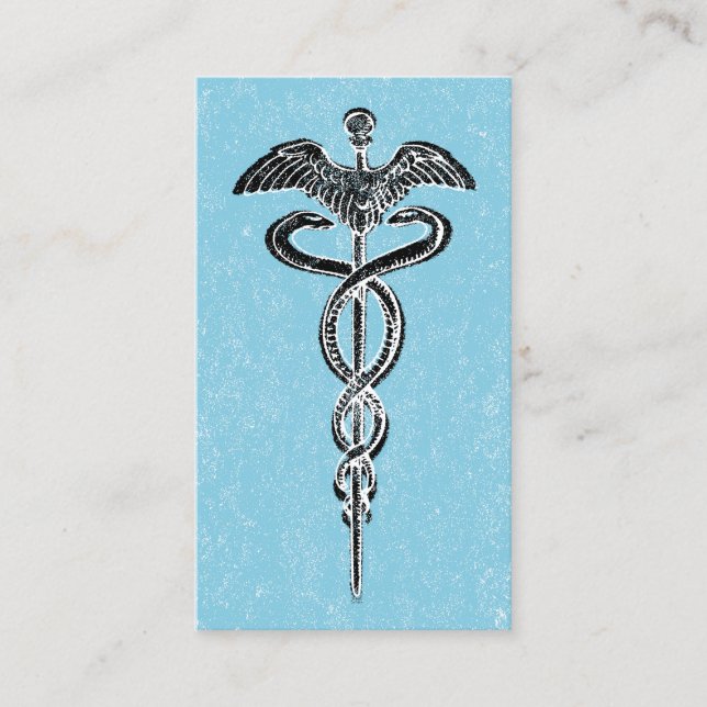 Caduceus Business Cards - Nurse Blue Medical (Front)