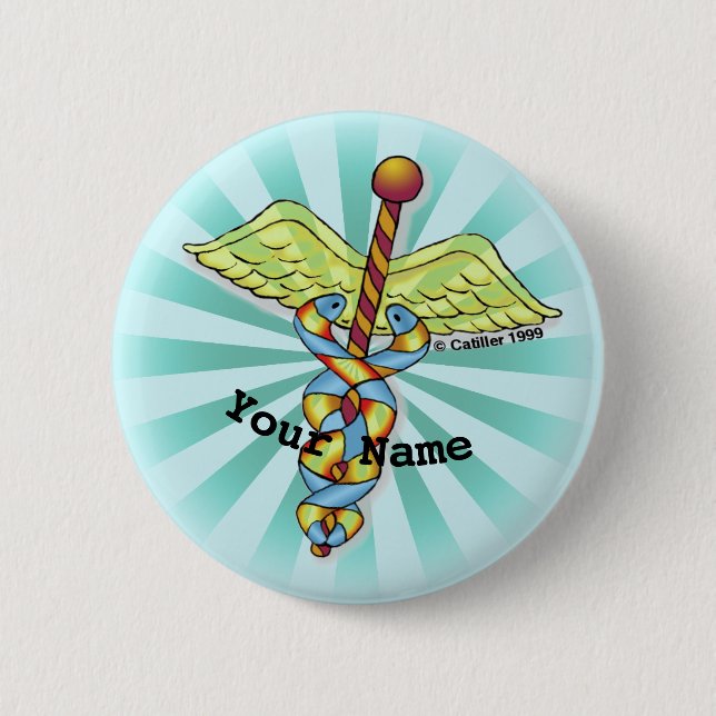 Caduceus Button (Front)