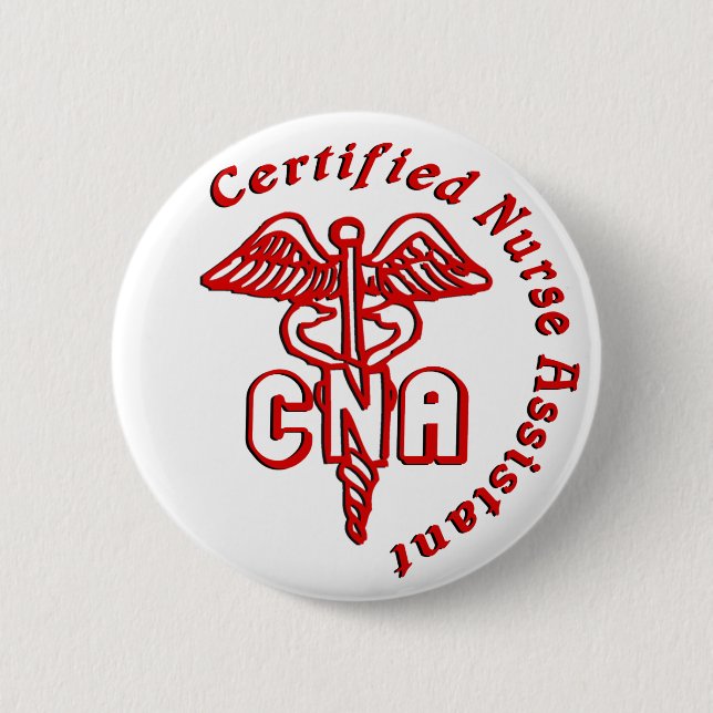 CADUCEUS CNA CERTIFIED NURSE ASSISTANT BUTTON (Front)
