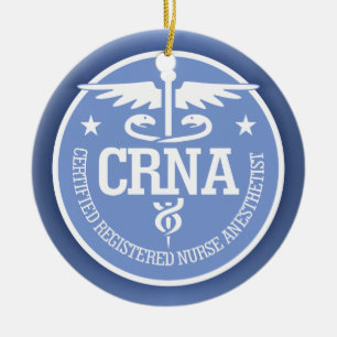 Caduceus CRNA gift ideas Ceramic Ornament