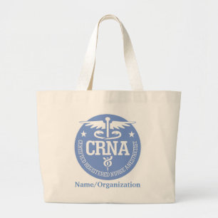 Caduceus CRNA gift ideas Large Tote Bag
