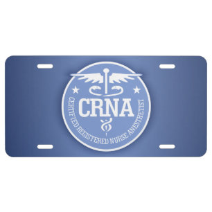 Caduceus CRNA gift ideas License Plate