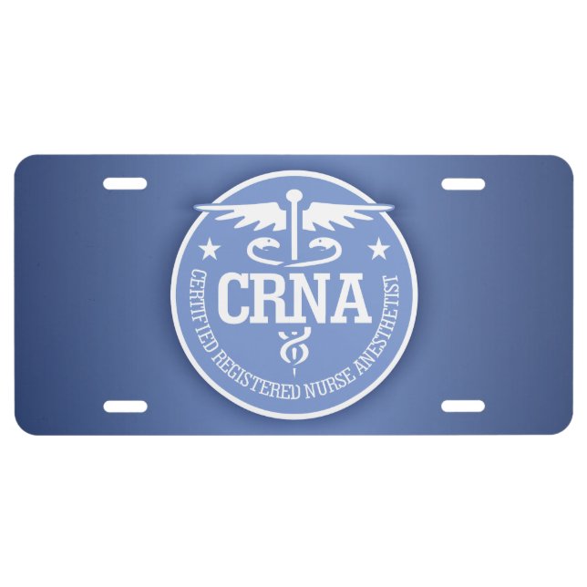 Caduceus CRNA gift ideas License Plate (Front)