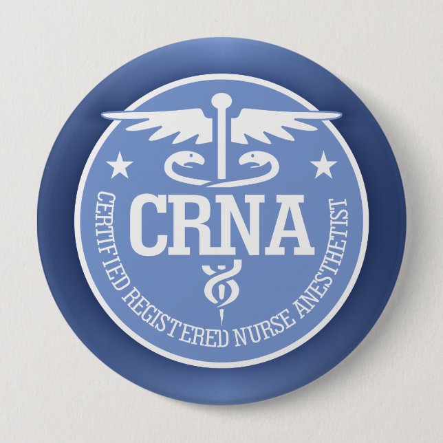 Caduceus CRNA gift ideas Pinback Button (Front)