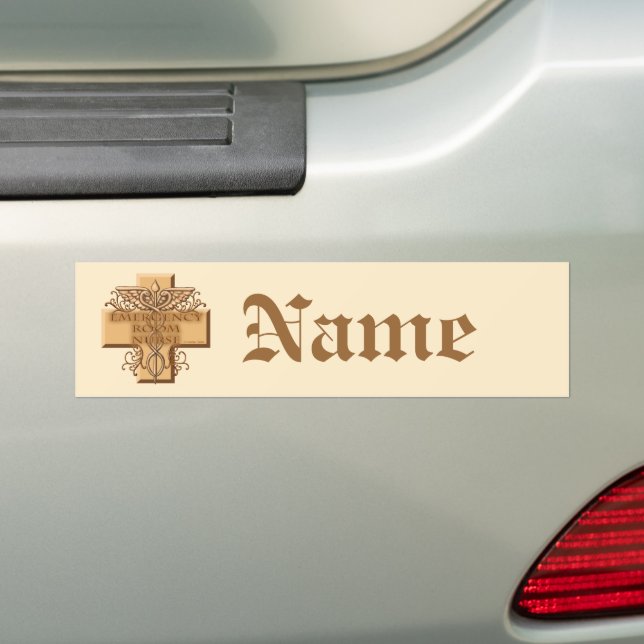 Caduceus Cross ER Nurse Bumper Sticker (On Car)