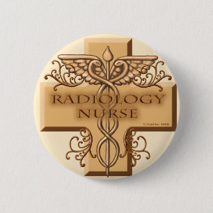 Caduceus cross Radiology Nurse Button