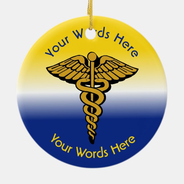Caduceus Custom Christmas Ornament (Back)