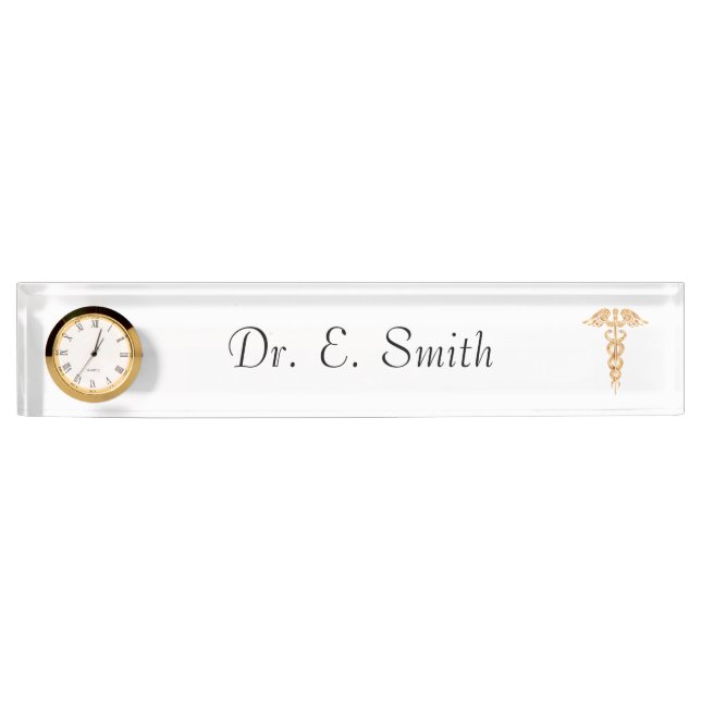 Caduceus Desk Name Plate (Front)