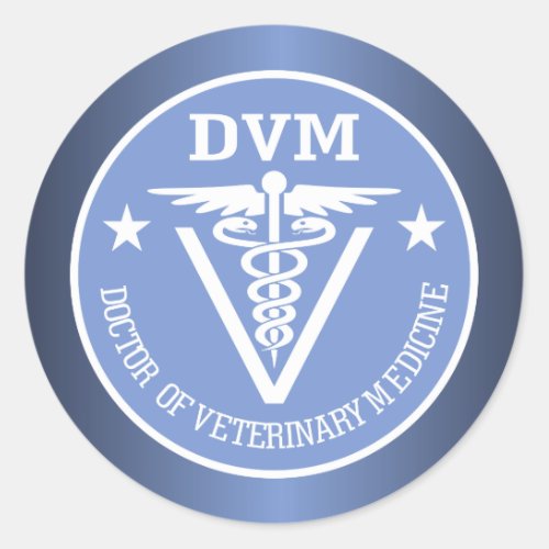 Caduceus DVM 2 Classic Round Sticker