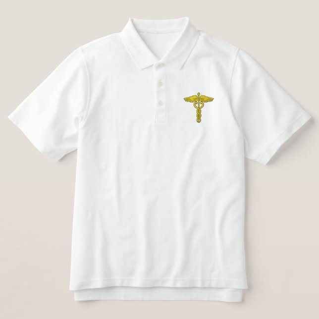 Caduceus Embroidered Polo Shirt (Design Front)