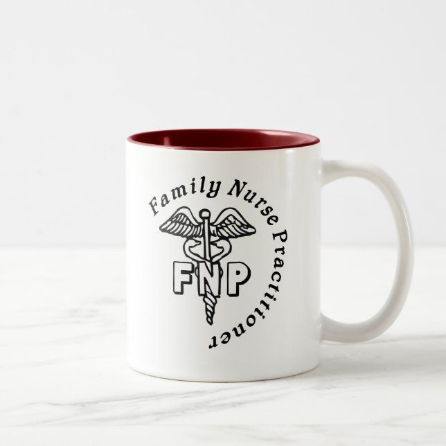 CADUCEUS FNP FAMILY NURSE PRACTITIONER Two-Tone COFFEE MUG (Right)