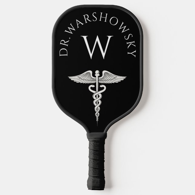 Caduceus | Gift for Doctors, Nurse, Medical Field Pickleball Paddle (Back)
