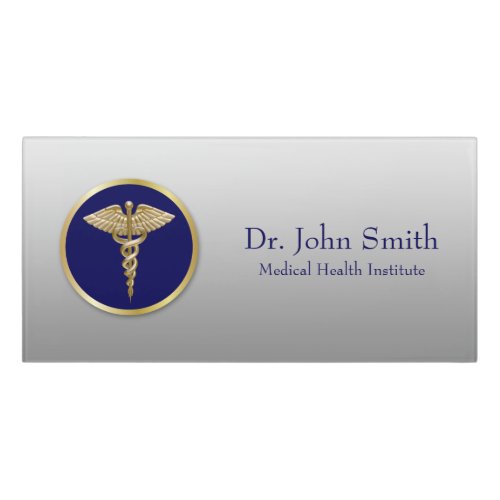 Caduceus Gold Professional Medical Blue Door Sign