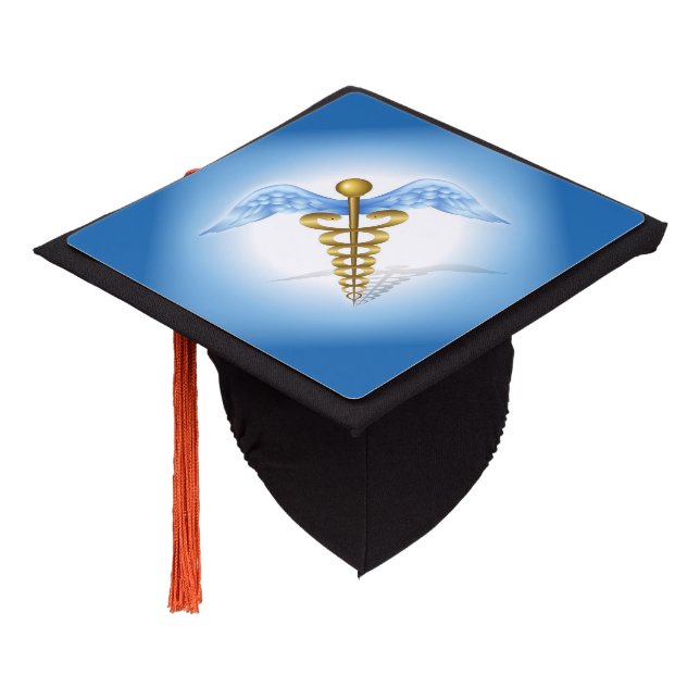 Caduceus Graduation Cap Topper (Angled)