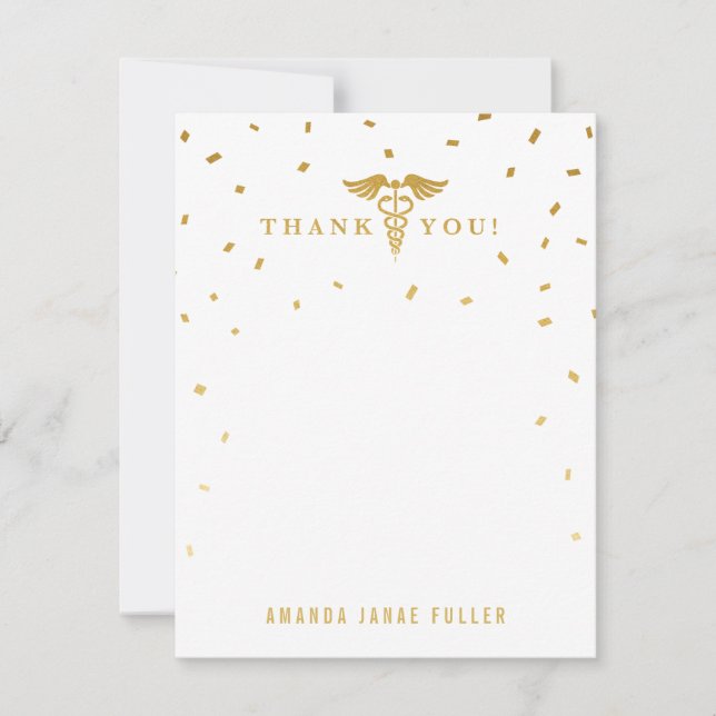 Caduceus Graduation Party Thank You Cards (Front)