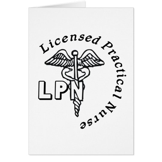 CADUCEUS LPN LOGO LICENSED PRACTICAL NURSE CARD