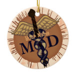 Caduceus M.D. Doctor Ceramic Ornament