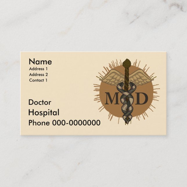 Caduceus MD Doctor Appointment Card (Front)