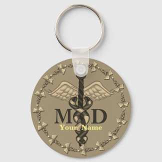 Caduceus MD Doctor Keychain