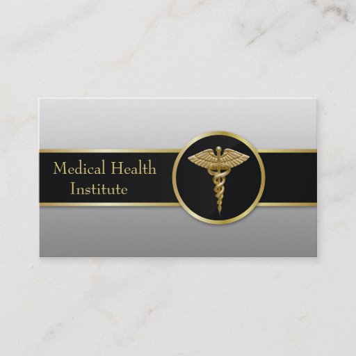 Customizable Caduceus Medical Business Card