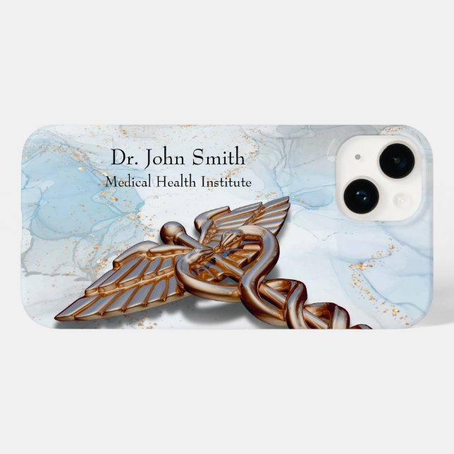 Caduceus Medical Copper Rose Gold Luxury Marble Case-Mate iPhone Case (Back (Horizontal))