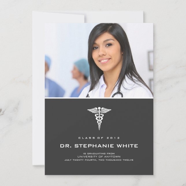 Caduceus Medical Graduation Invitation (Front)