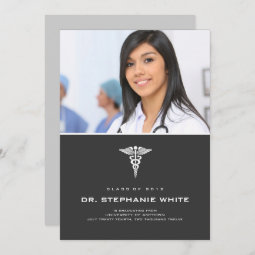 Caduceus Medical Graduation Invitation | Zazzle