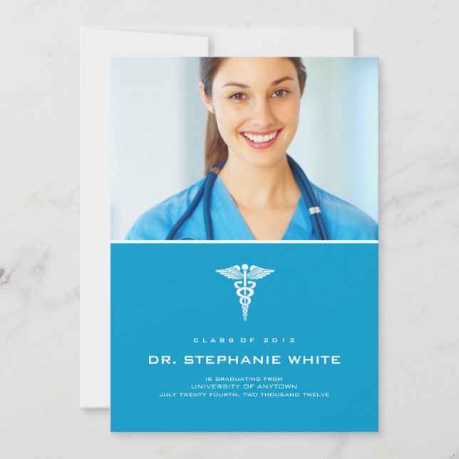 Caduceus Medical Graduation Invitation (Front)