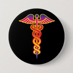 caduceus medical symbol button