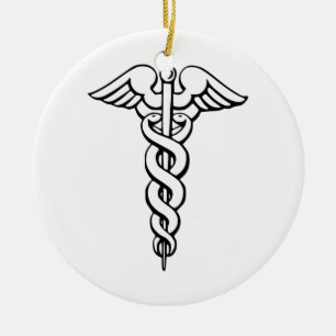 Caduceus Medical Symbol Ceramic Ornament