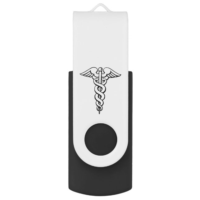 Caduceus Medical Symbol Flash Drive (Back (Vertical))