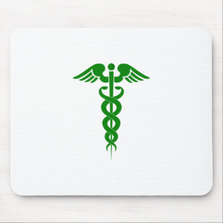 Caduceus Medical Symbol Green Mouse Pad