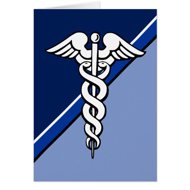 Caduceus Medical Symbol Greeting Cards (Front)
