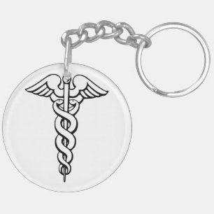 Caduceus Medical Symbol Keychain